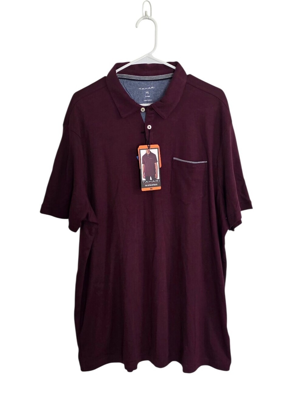 Tahari 100% Cotton Mens Shirt With Pocket Size XXL